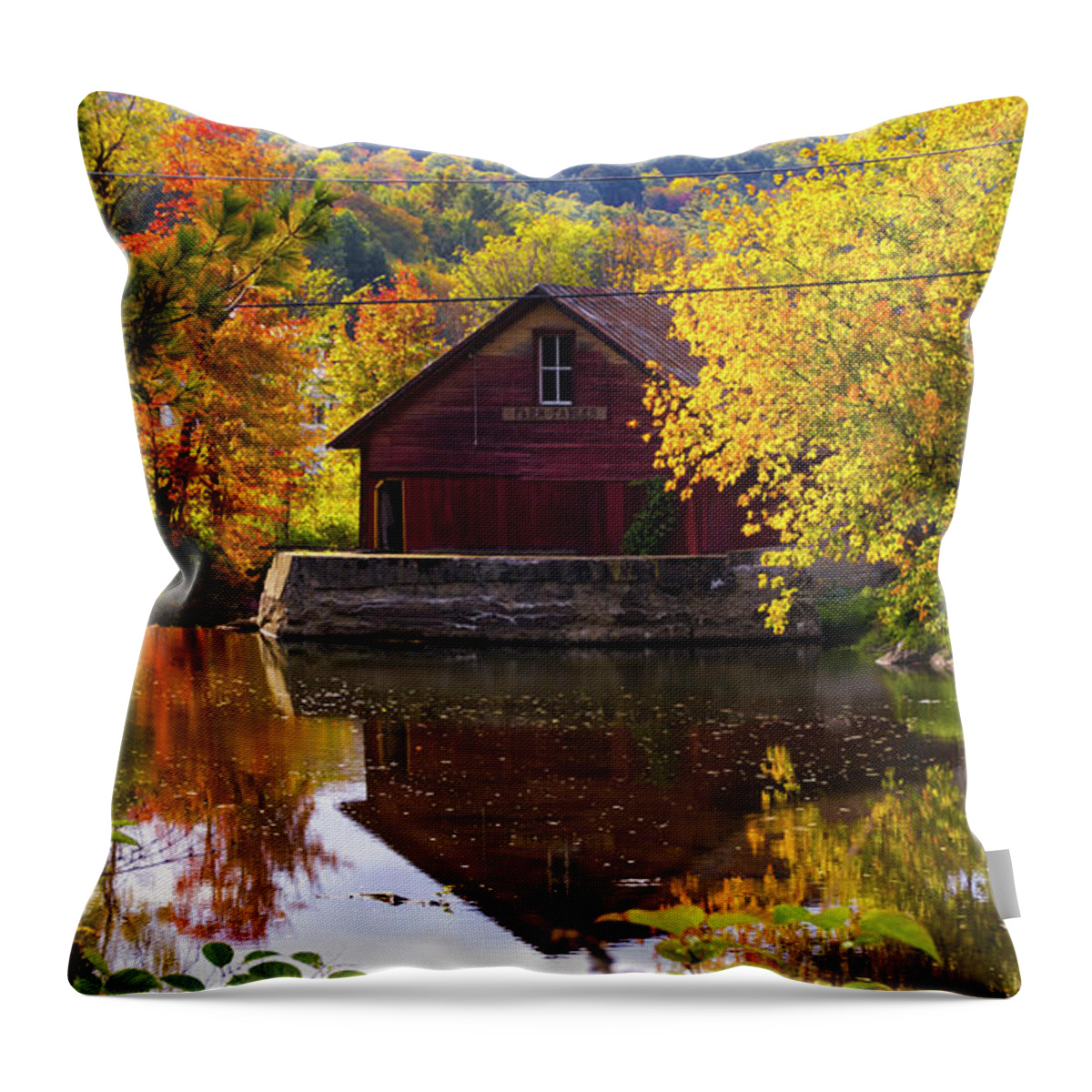 Fall Foliage Throw Pillow featuring the photograph On the back roads of Stowe #2 by Scenic Vermont Photography