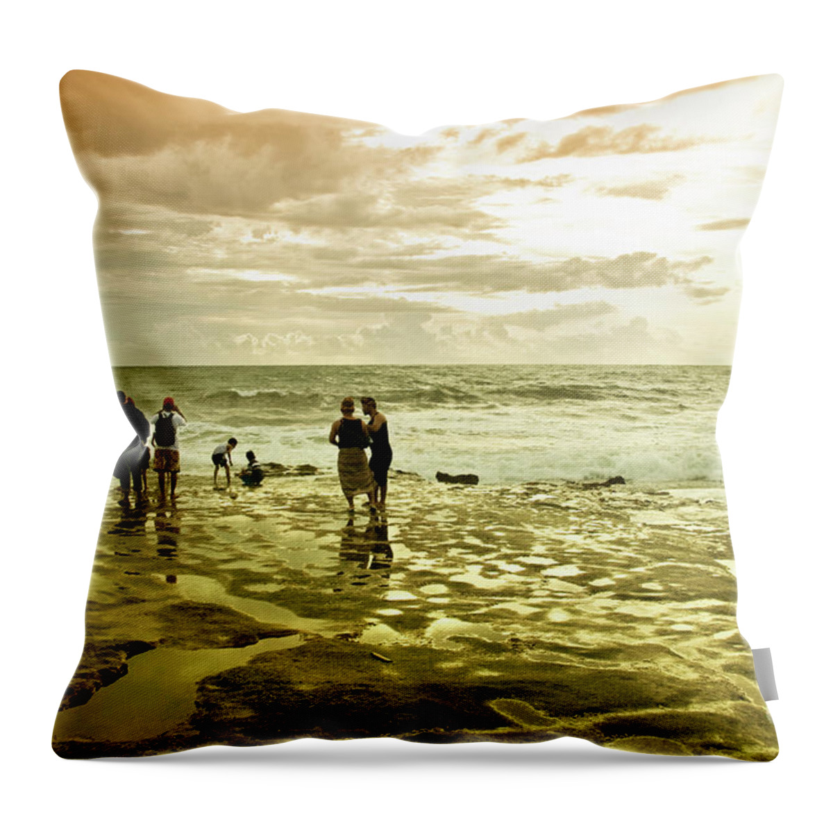 Beach Throw Pillow featuring the photograph On The Beach #1 by Charuhas Images