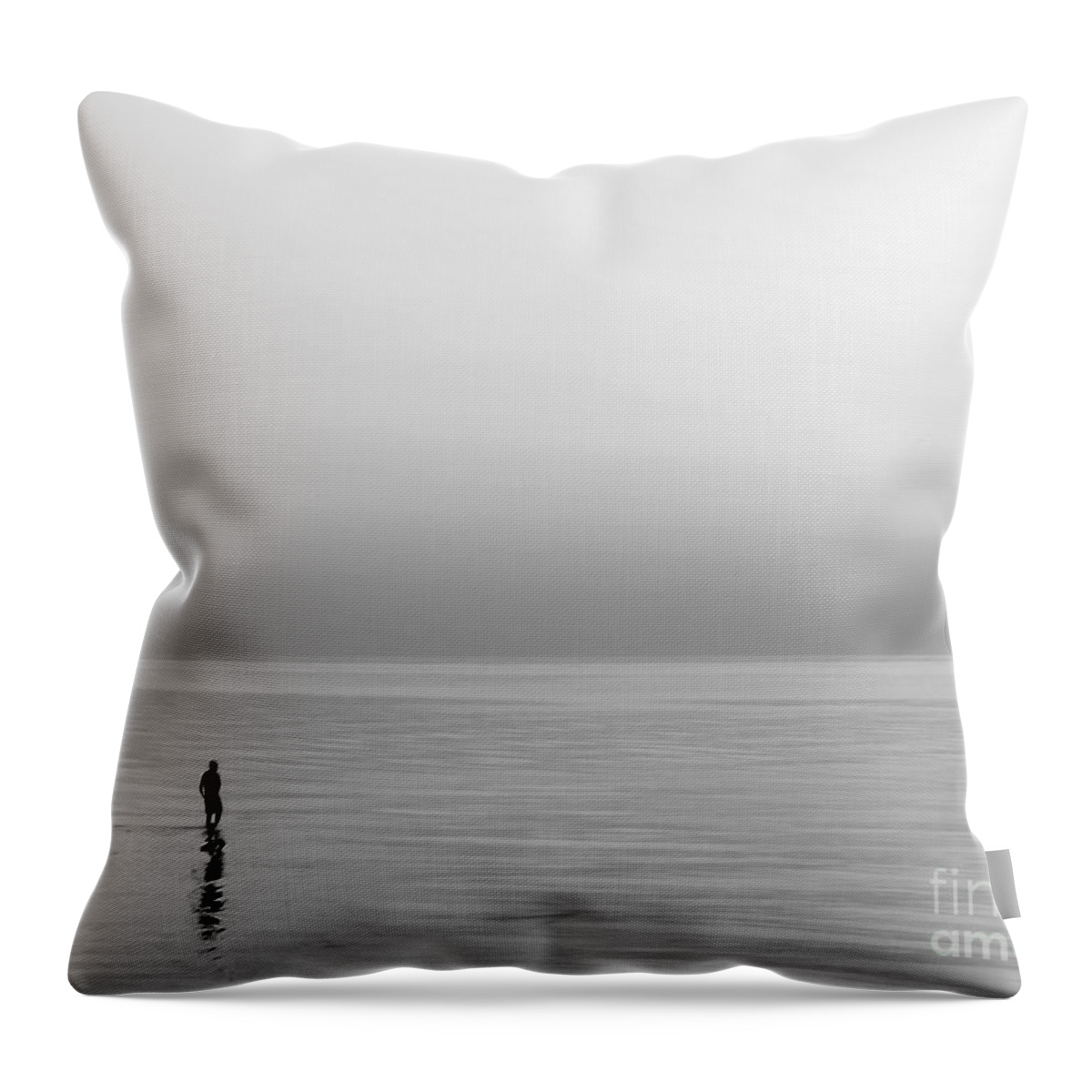 Lake Throw Pillow featuring the photograph One Man #1 by Dana DiPasquale