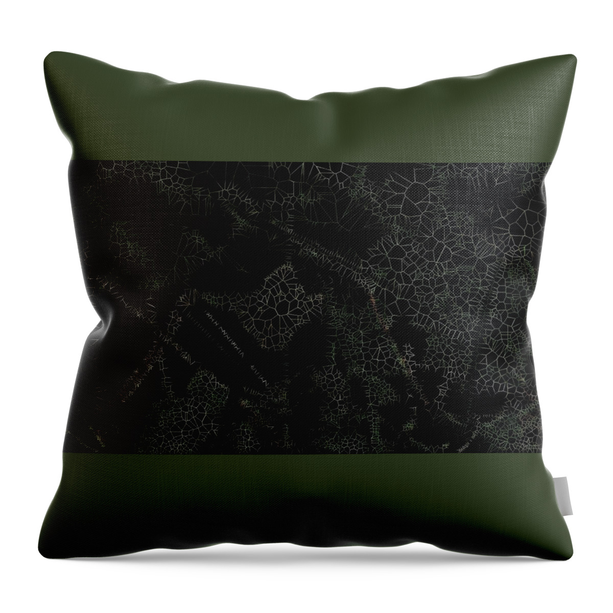 Vorotrans Throw Pillow featuring the mixed media Organic Leaves by Stephane Poirier
