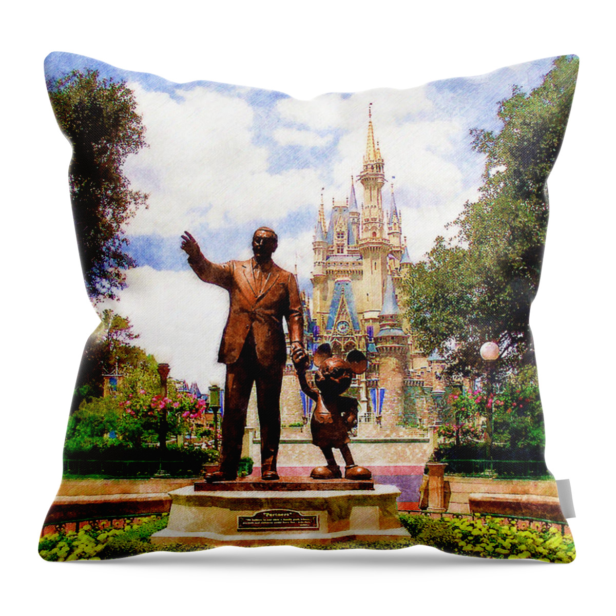 Disney Throw Pillow featuring the digital art Partners #1 by Sandy MacGowan