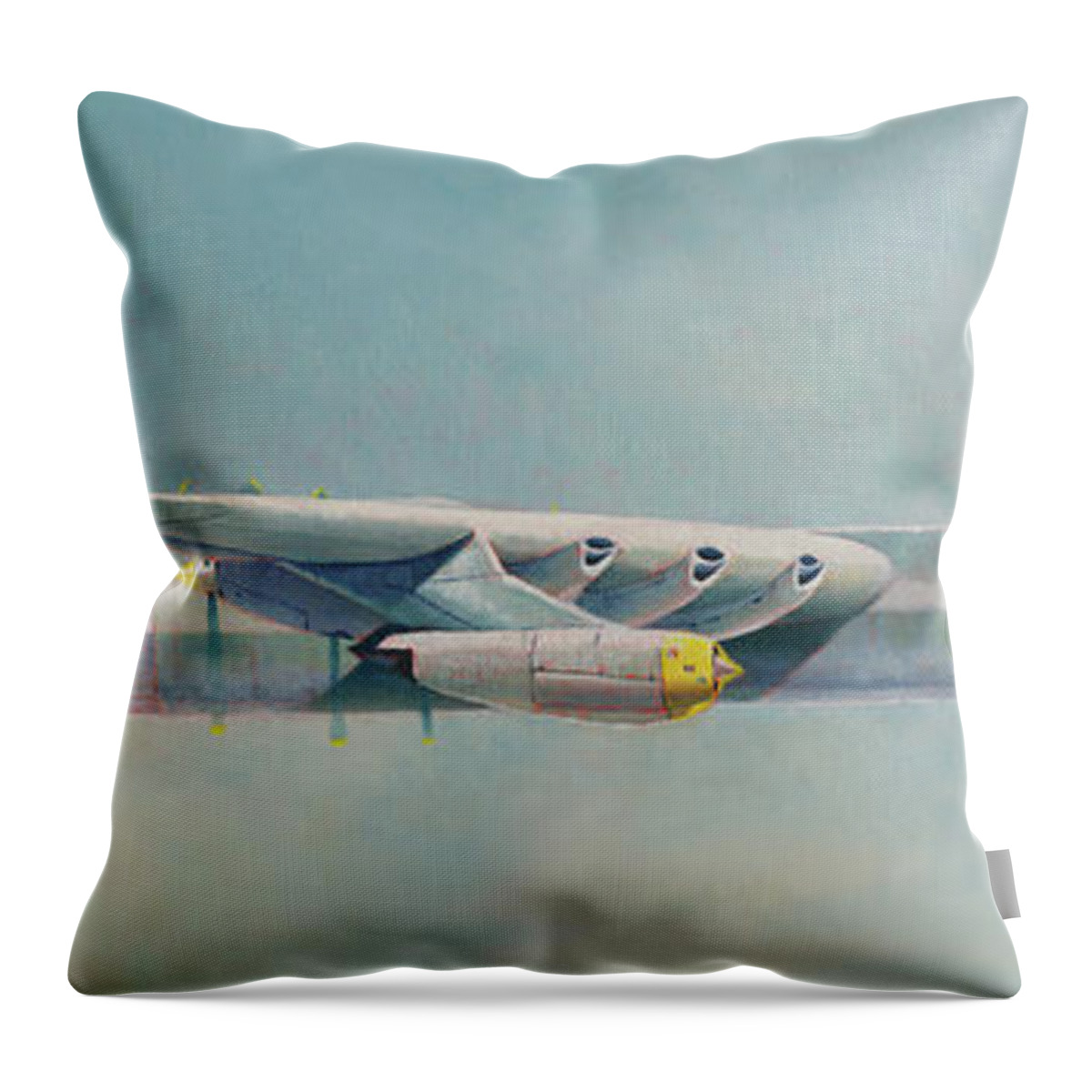 Aviation Throw Pillow featuring the painting Peacemaker #2 by Douglas Castleman