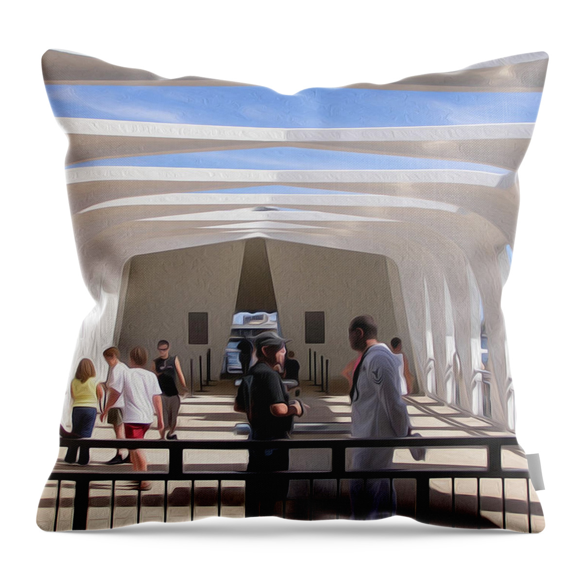 Pearl Harbor Throw Pillow featuring the photograph Pearl Harbor Remembered #2 by Jewels Hamrick