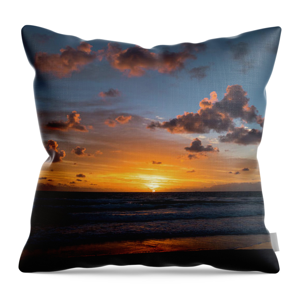 Florida Throw Pillow featuring the photograph Pink Cloud Sunrise Delray Beach Florida #1 by Lawrence S Richardson Jr