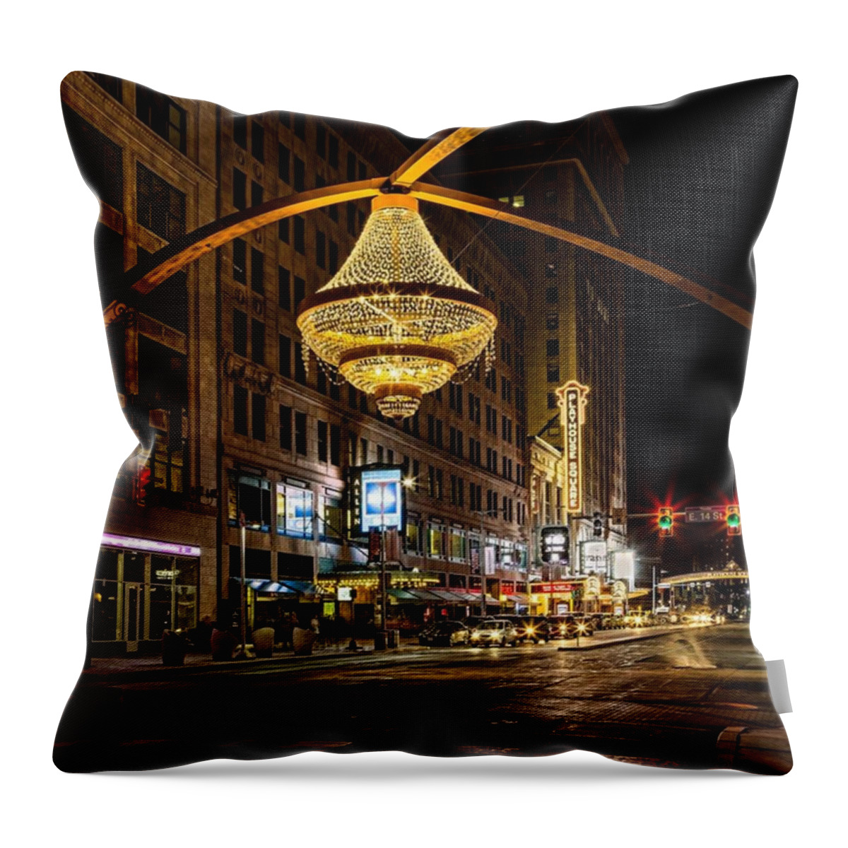  Throw Pillow featuring the photograph Playhouse Square #1 by Dale Kincaid