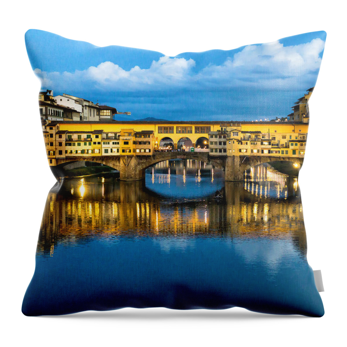 Ponte Vecchio Throw Pillow featuring the photograph Ponte Vecchio #1 by Weir Here And There