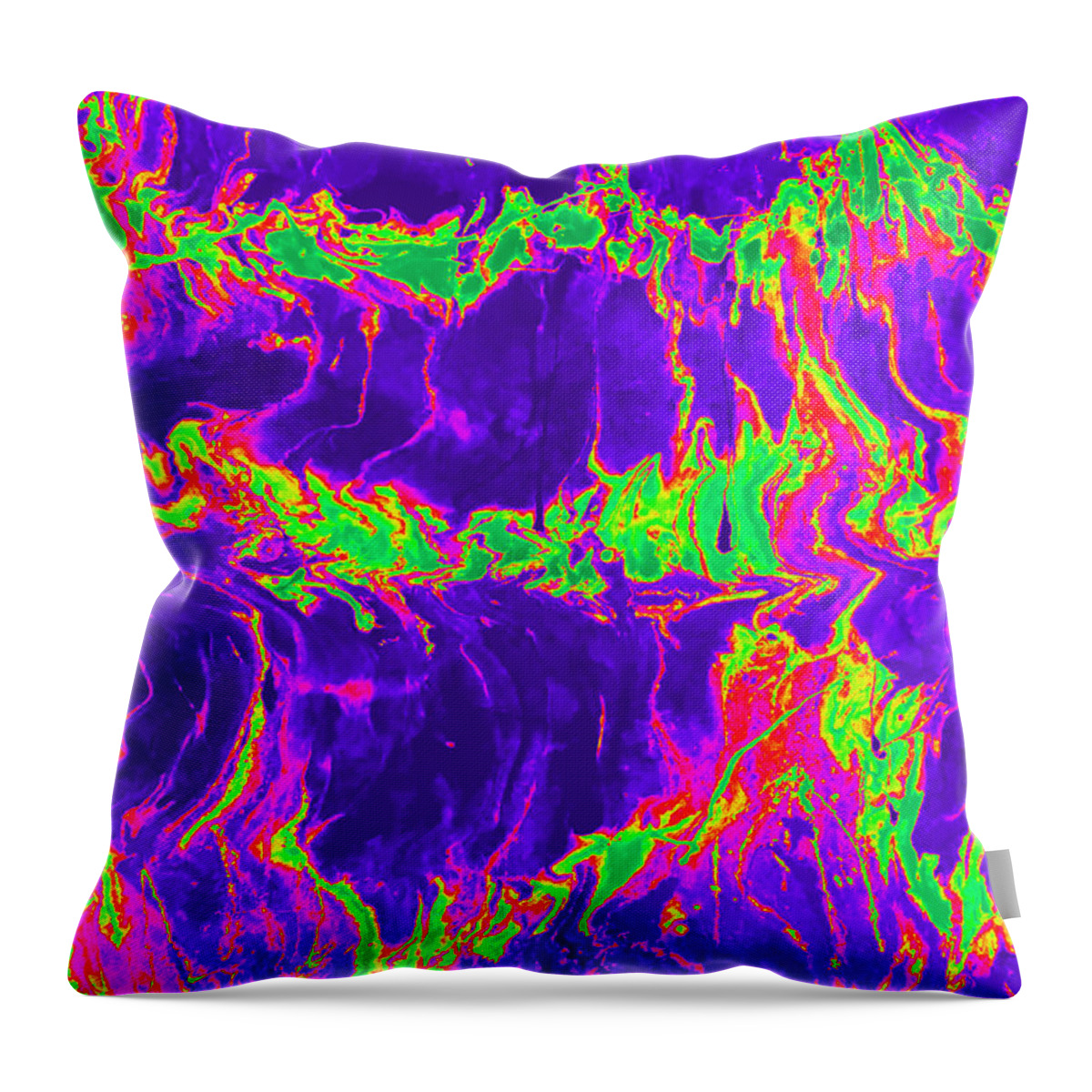 Resin Art Throw Pillow featuring the painting Psychedelic Series #1 #1 by Jane Biven