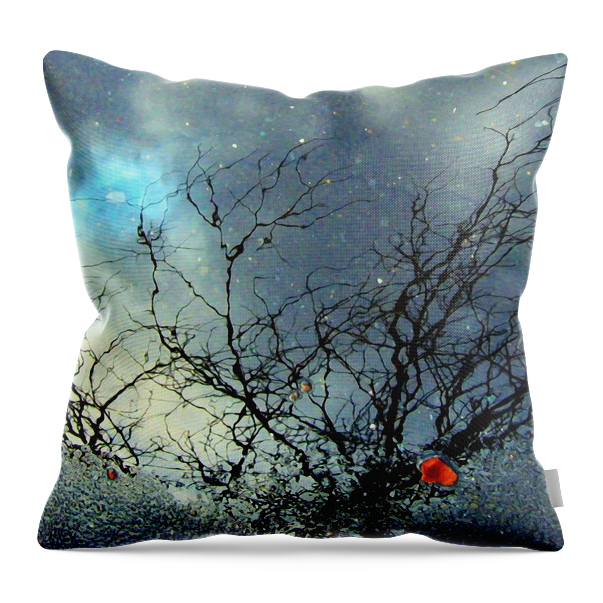 Greeting Cards Throw Pillow featuring the digital art Puddle Art #1 by Dale  Ford