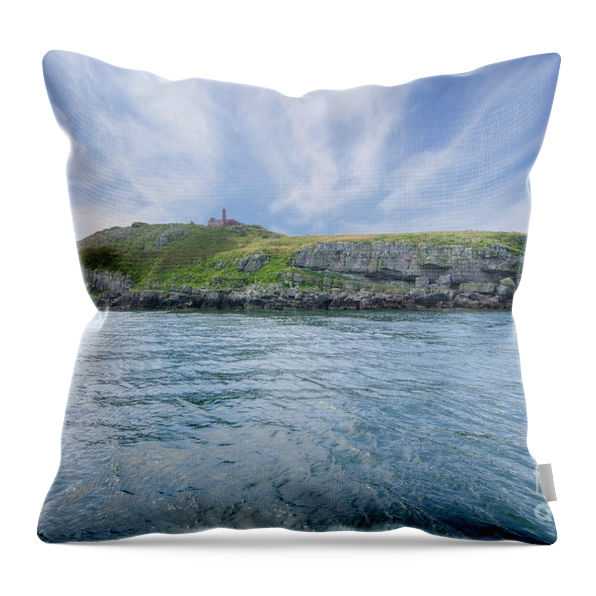 Puffin Island Throw Pillow featuring the photograph Puffin Island #1 by Steev Stamford