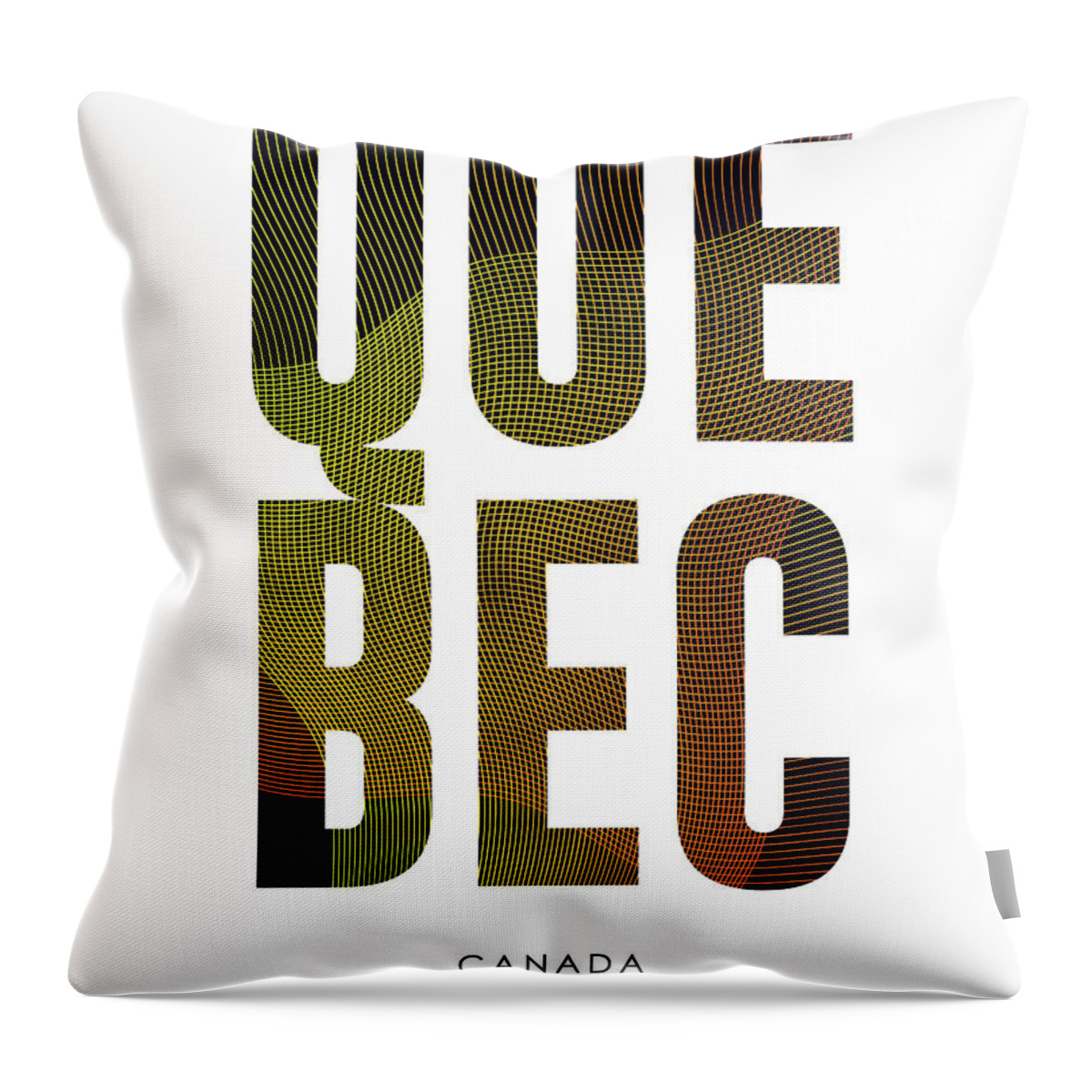Quebec Throw Pillow featuring the mixed media Quebec, Canada - City Name Typography - Minimalist City Posters by Studio Grafiikka