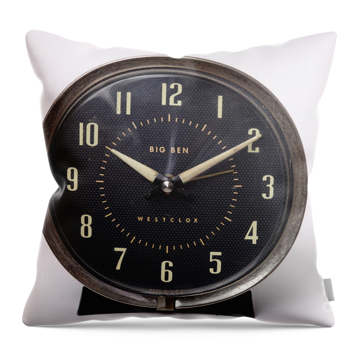 Radium Throw Pillow featuring the photograph Radium Dial On Clock #1 by Ted Kinsman