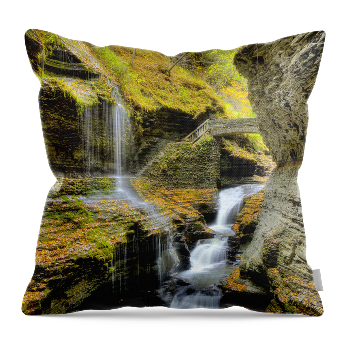 Waterfall Throw Pillow featuring the photograph Rainbow Falls #1 by Rick Kuperberg Sr