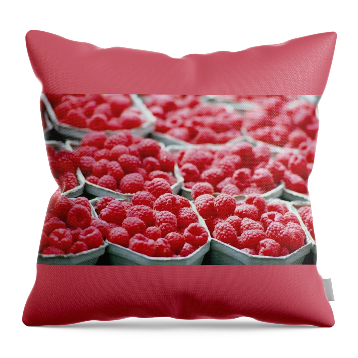 Raspberry Throw Pillow featuring the photograph Raspberry #1 by Mariel Mcmeeking