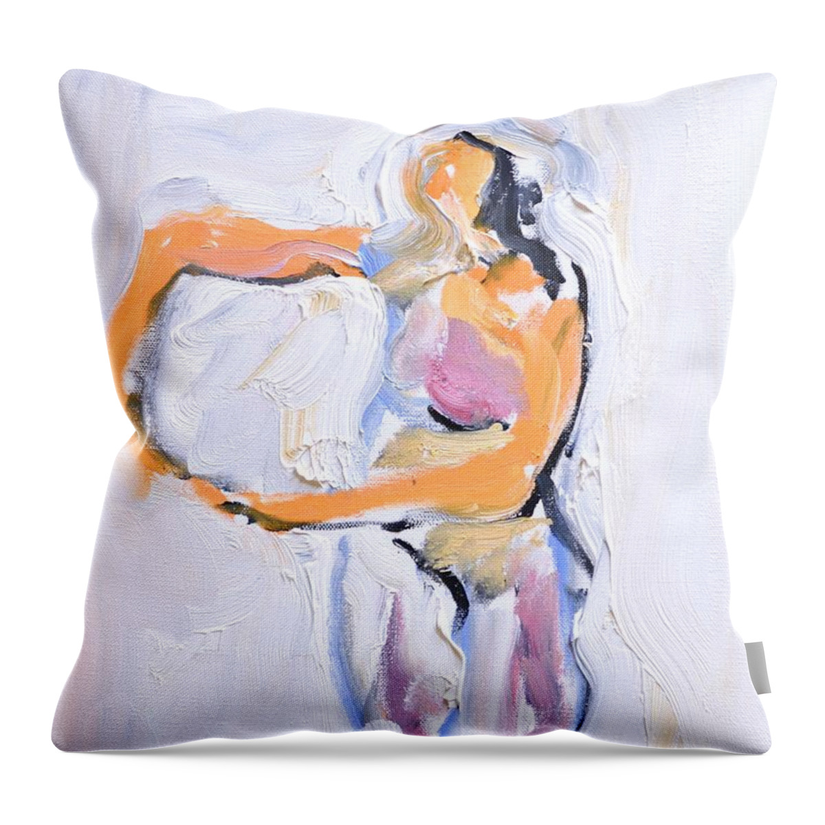 Dance Throw Pillow featuring the painting Rebekah's Dance Series 2 Pose 5 #1 by Donna Tuten