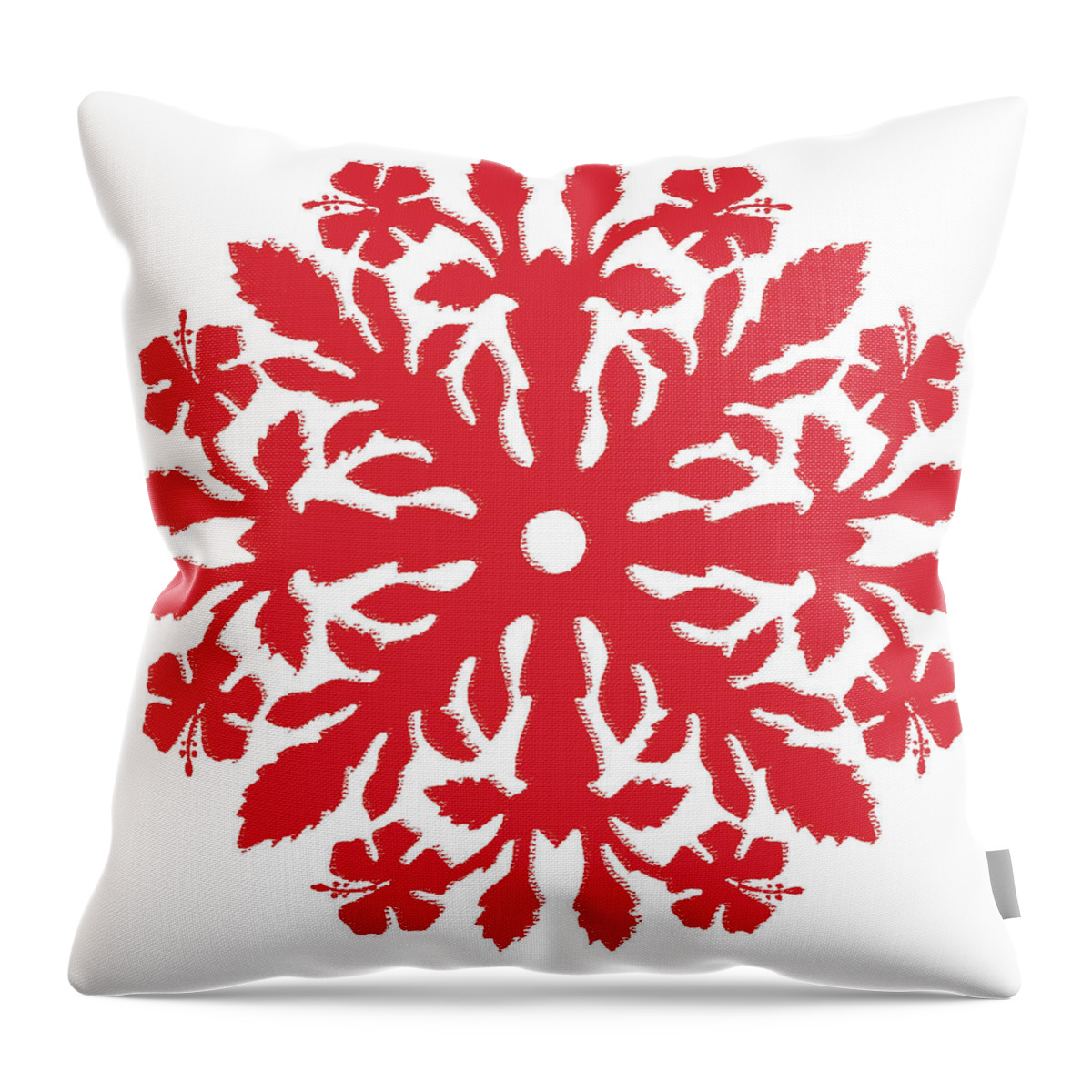 Hawaii Iphone Cases Throw Pillow featuring the digital art Red Hibiscus by James Temple