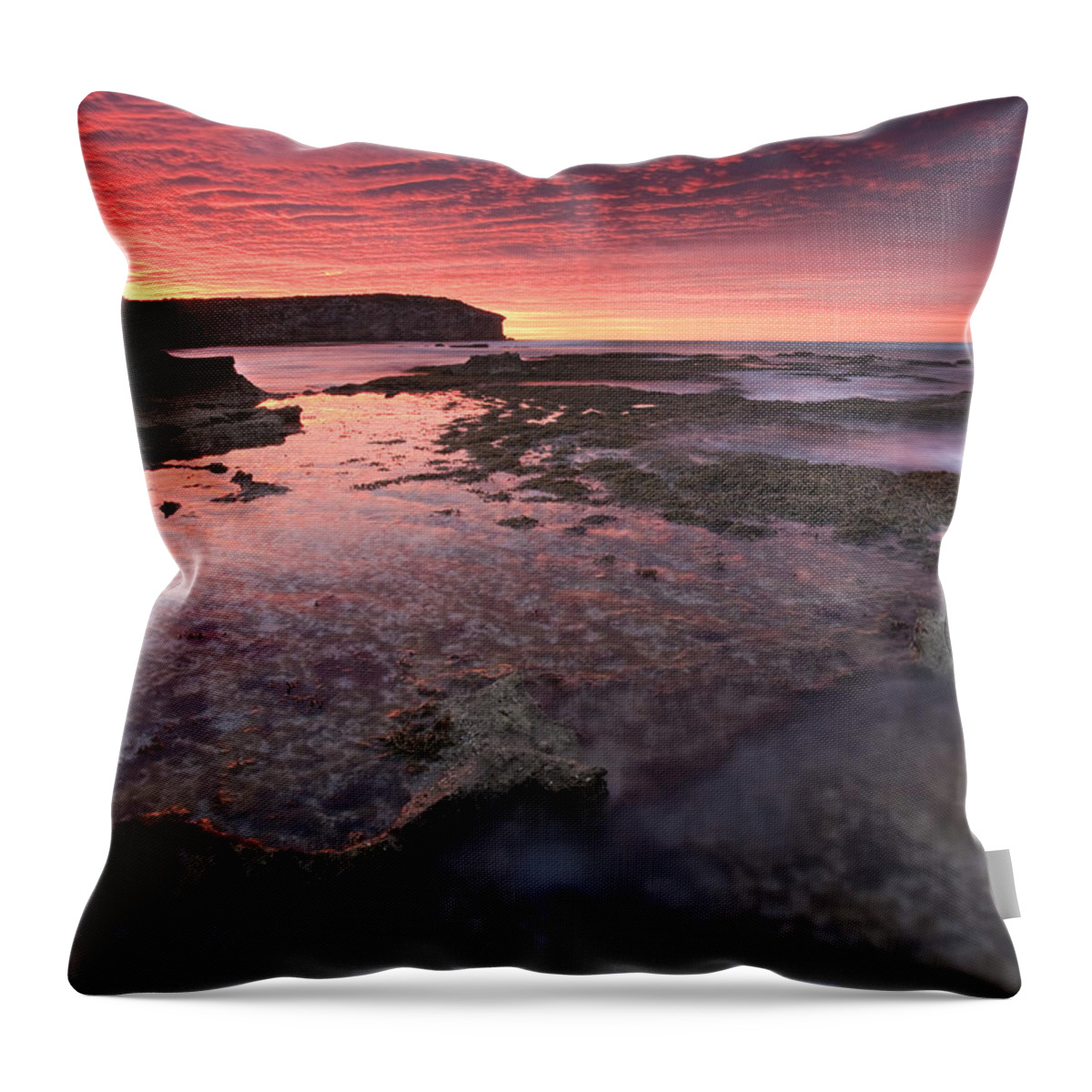 Sunrise Throw Pillow featuring the photograph Red Sky At Morning #1 by Michael Dawson