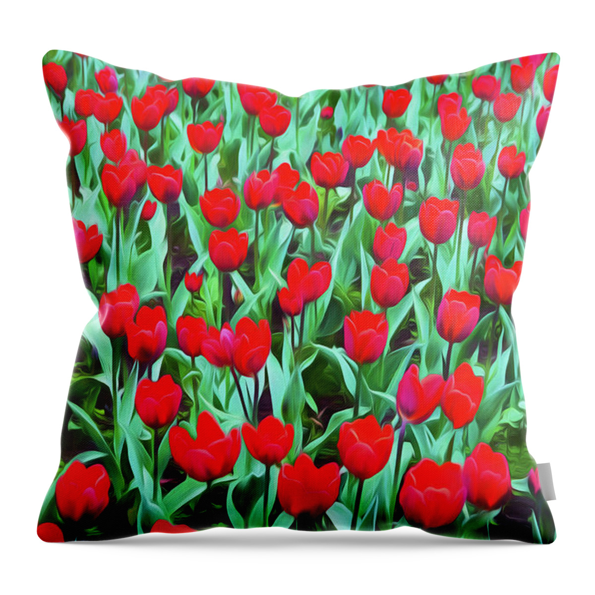 Red Tulips Throw Pillow featuring the photograph Red tulips #1 by Sheila Smart Fine Art Photography