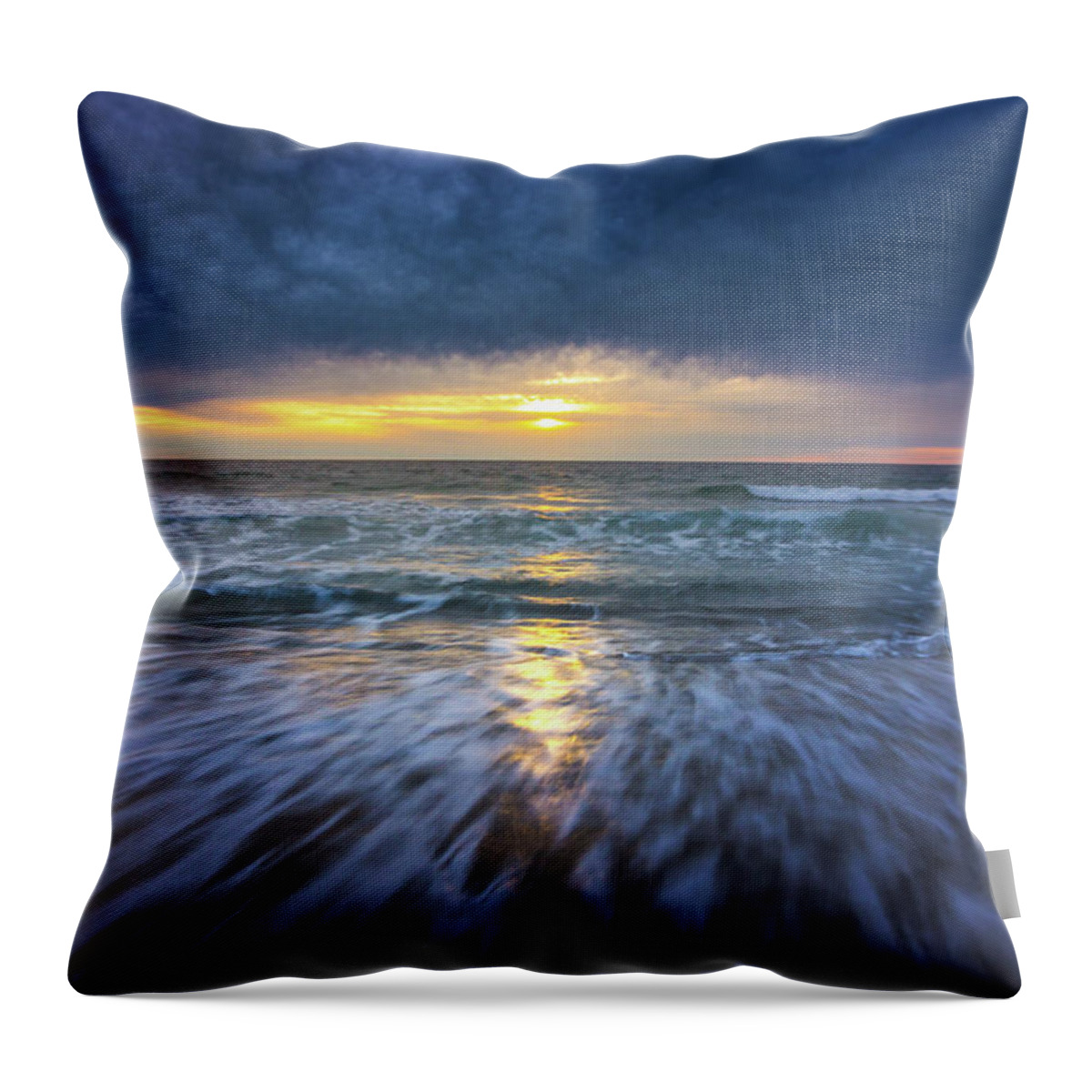 Beach Throw Pillow featuring the photograph Redondo Beach Sunset #1 by Andy Konieczny