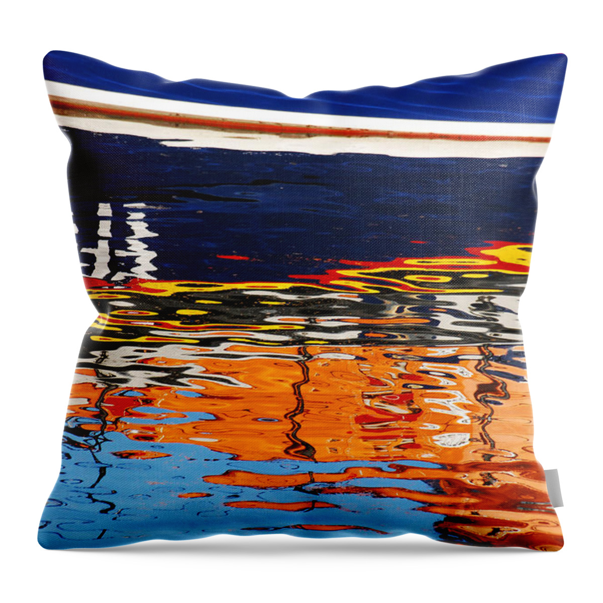 Lifeboat Throw Pillow featuring the photograph Reflections #1 by Joe Cashin