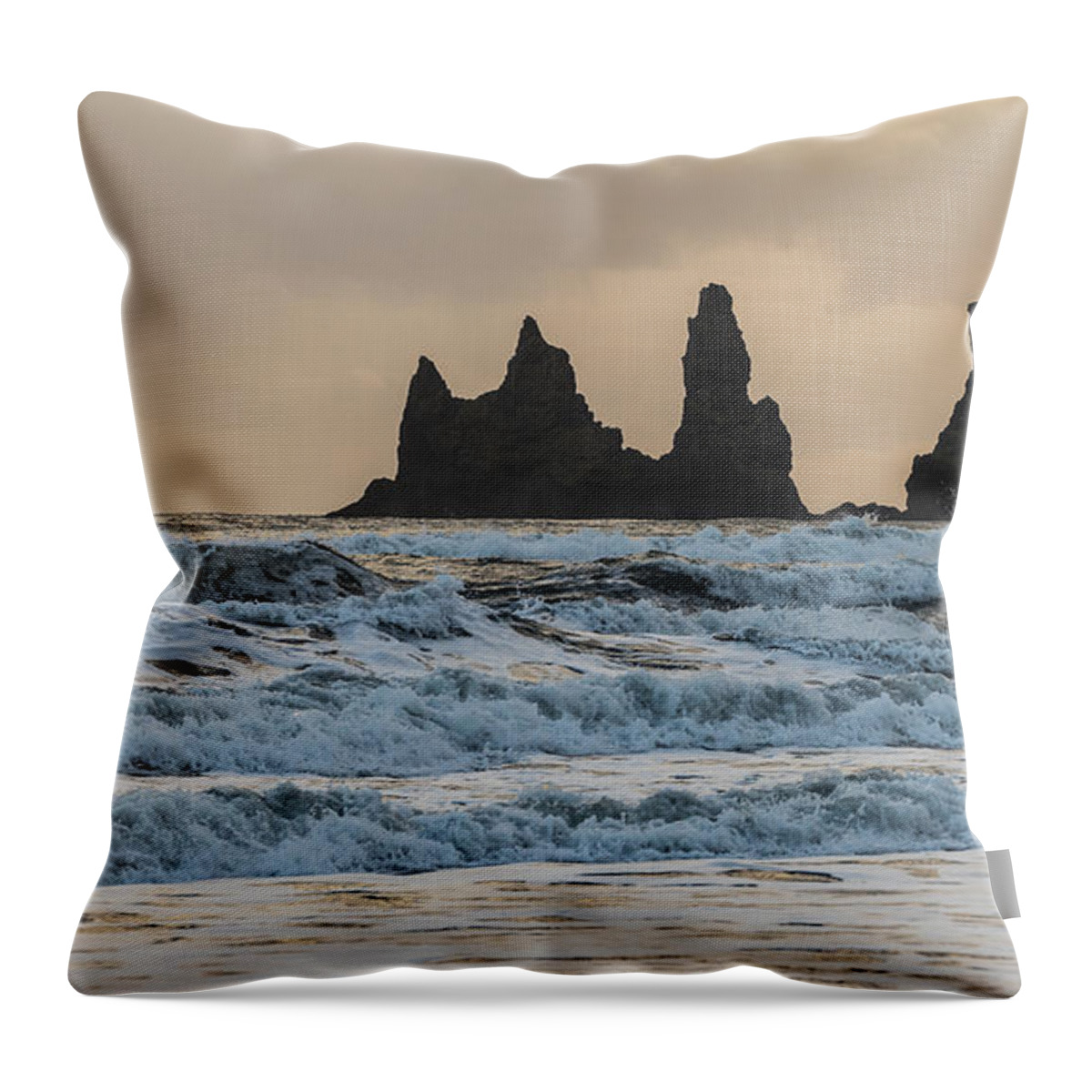 Coast Throw Pillow featuring the photograph Reynisdrangar #1 by James Billings