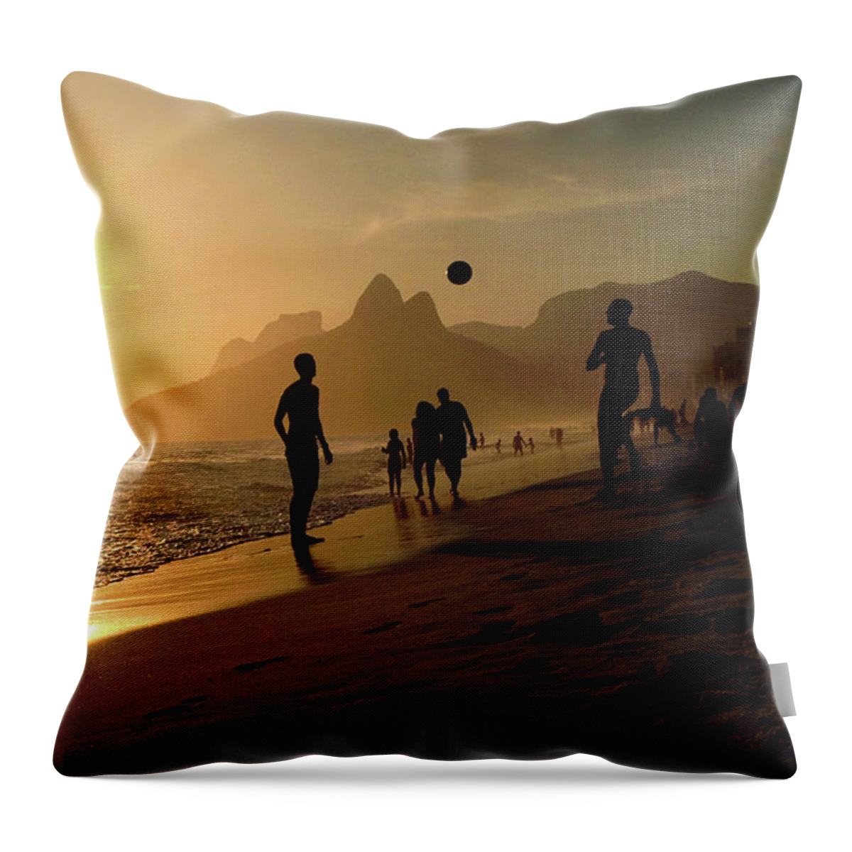Sunset Throw Pillow featuring the photograph Rio de Janeiro #1 by Cesar Vieira