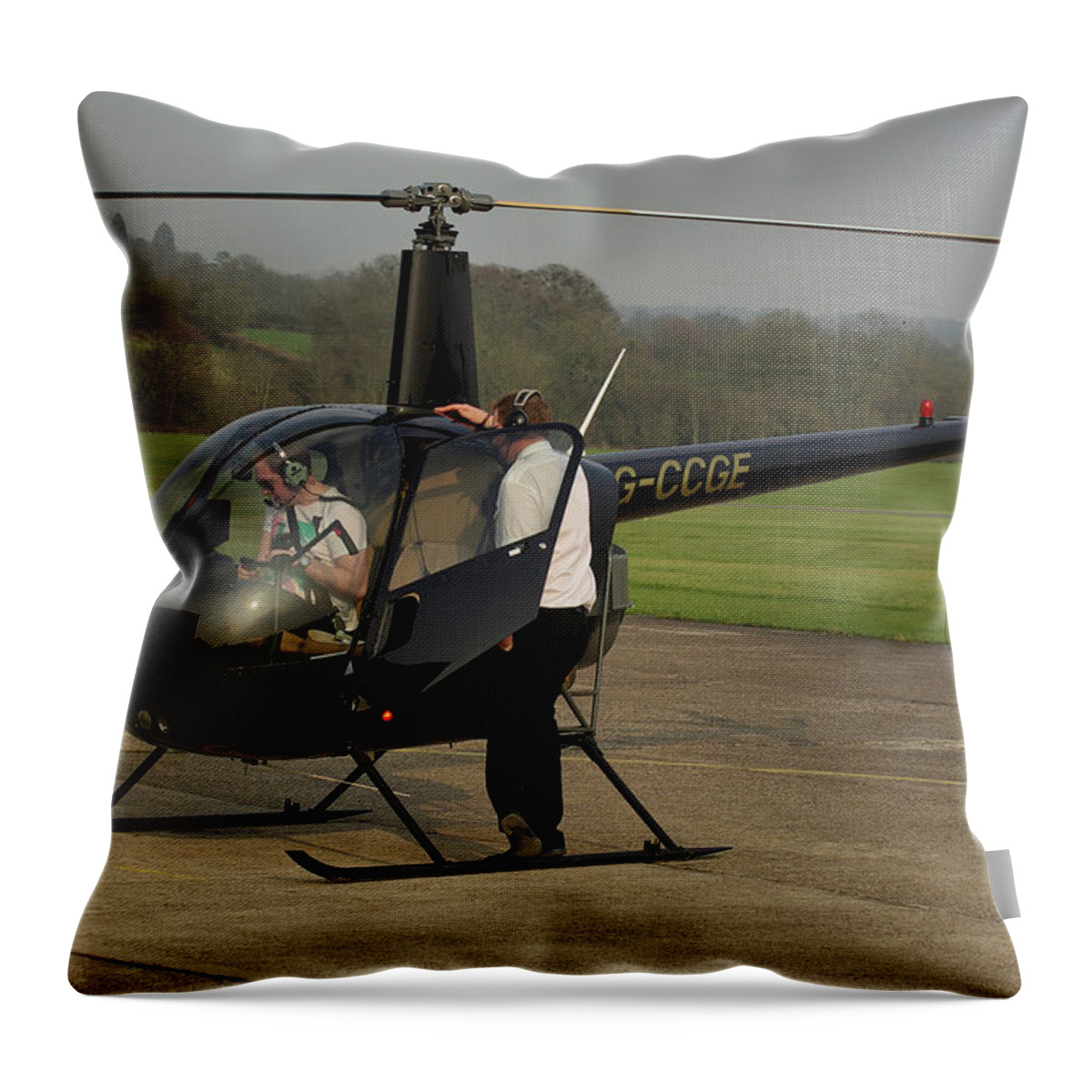 Student Throw Pillow featuring the photograph Robinson R22 Beta #1 by Tim Beach