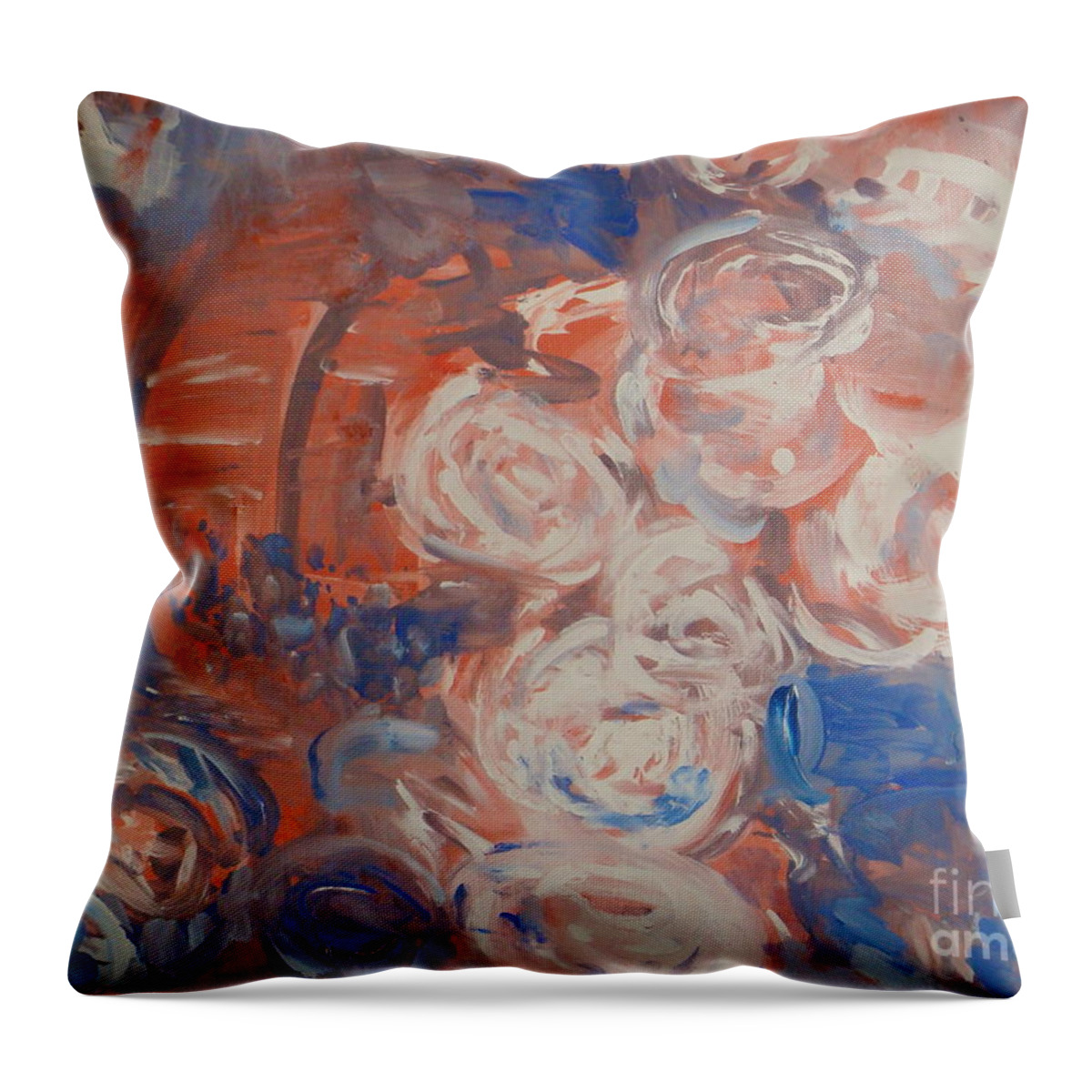 Gardens Roses Throw Pillow featuring the painting White Roses by Fereshteh Stoecklein