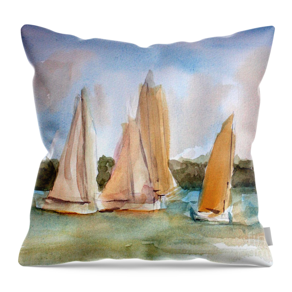 Sailing Throw Pillow featuring the painting Sailing #1 by Julie Lueders 