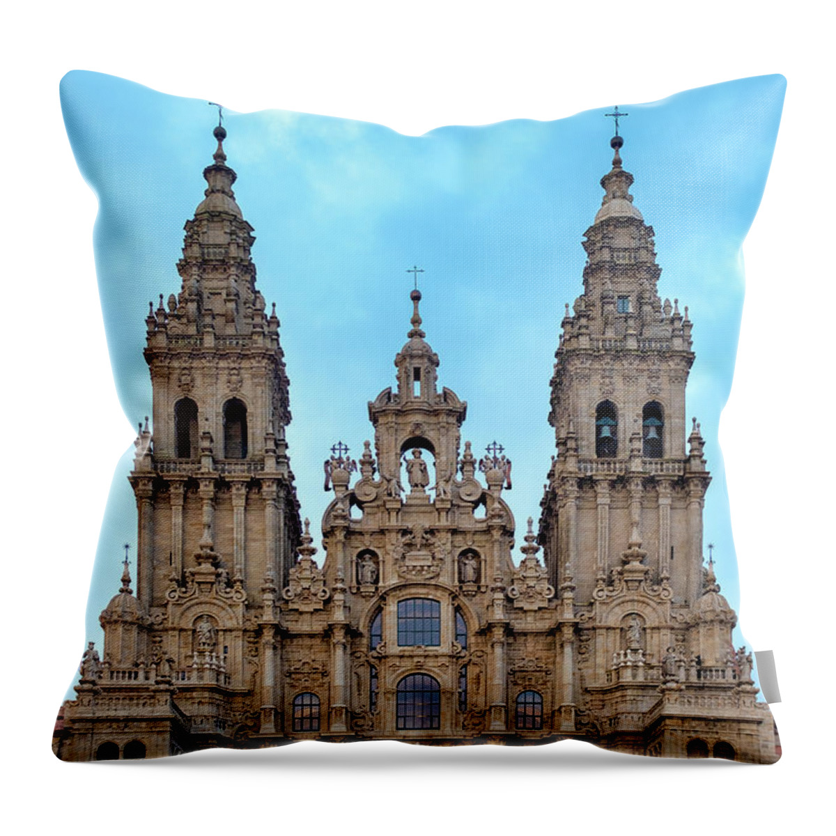 View Throw Pillow featuring the photograph Santiago de Compostela Cathedral #1 by Fabrizio Troiani
