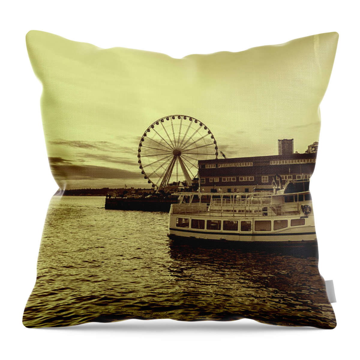 Street Throw Pillow featuring the photograph Seattle Waterfront 2 by Cathy Anderson