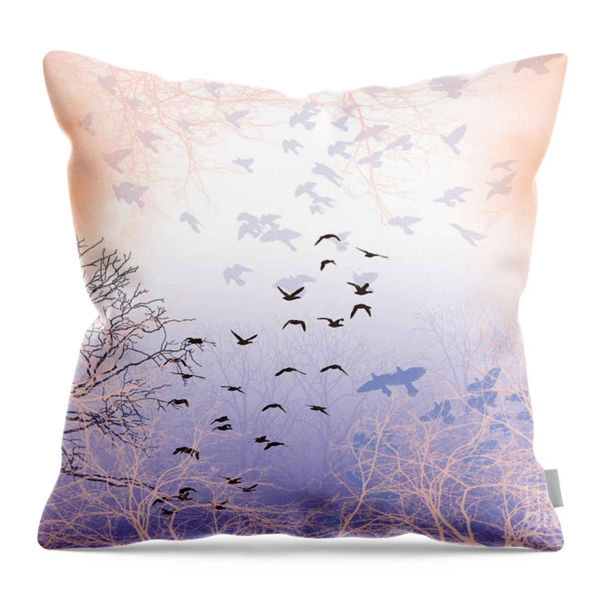 Birds Throw Pillow featuring the digital art Seekers #2 by Trilby Cole