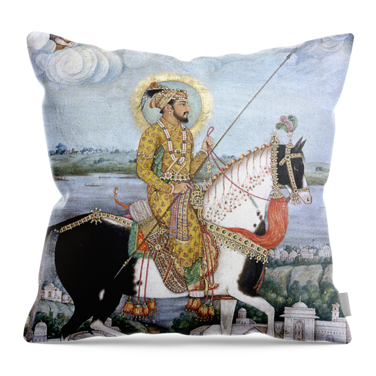 17th Century Throw Pillow featuring the painting Shah Jahan by Granger