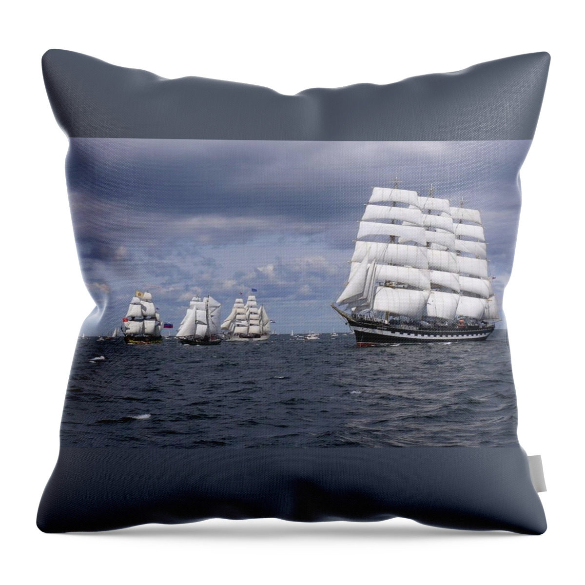 Ship Throw Pillow featuring the photograph Ship #1 by Jackie Russo