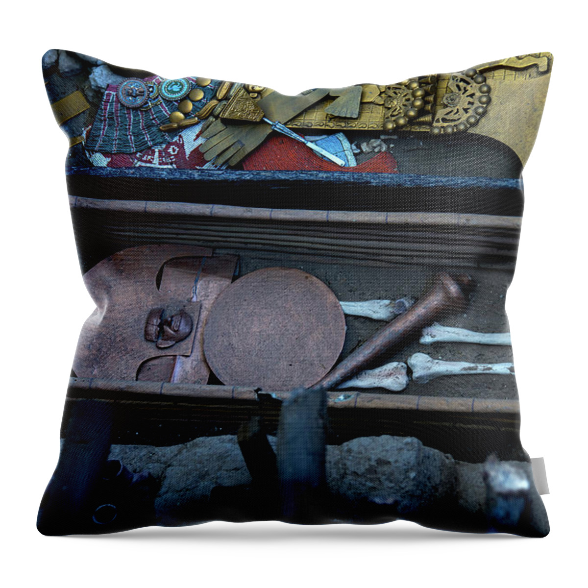 Chiclayo Throw Pillow featuring the digital art Sipan Replica of actual Tombs #1 by Carol Ailles