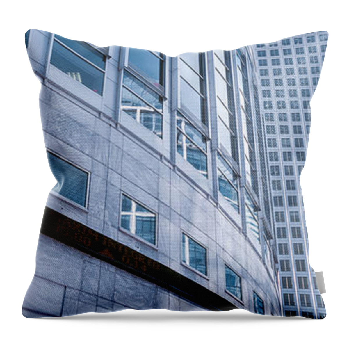 Photography Throw Pillow featuring the photograph Skyscrapers In A City, Canary Wharf #1 by Panoramic Images