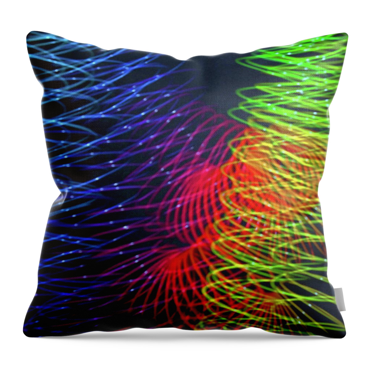 Abstract Throw Pillow featuring the photograph Slinky in Motion #2 by Ira Marcus