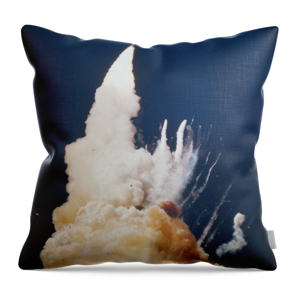 Science Throw Pillow featuring the photograph Space Shuttle Challenger Disaster #1 by NASA Science Source