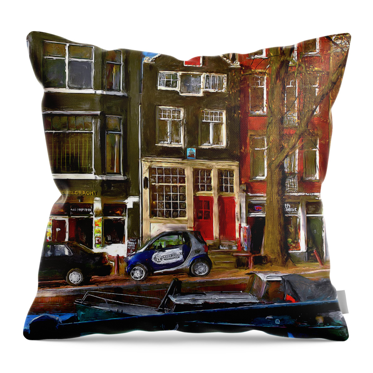 Holland Amsterdam Throw Pillow featuring the photograph Spiegelgracht 6. Amsterdam #1 by Juan Carlos Ferro Duque