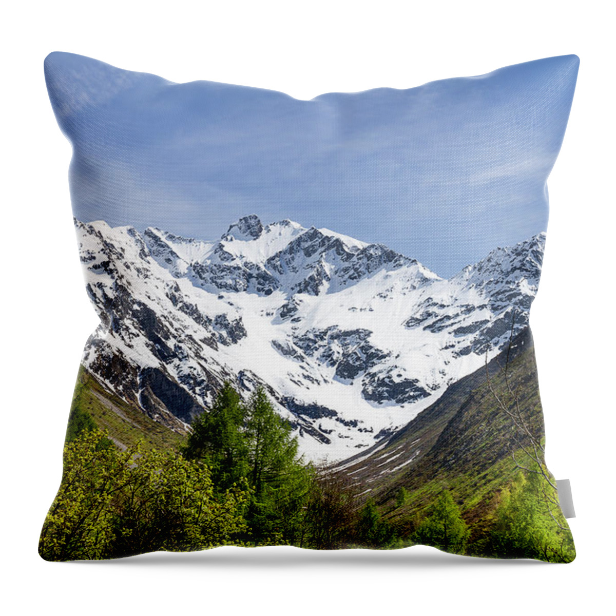 French Alps Throw Pillow featuring the photograph Spring in French Alps by Paul MAURICE