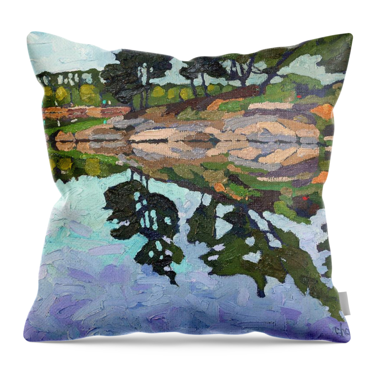 1776 Throw Pillow featuring the painting Spring Paradise #1 by Phil Chadwick
