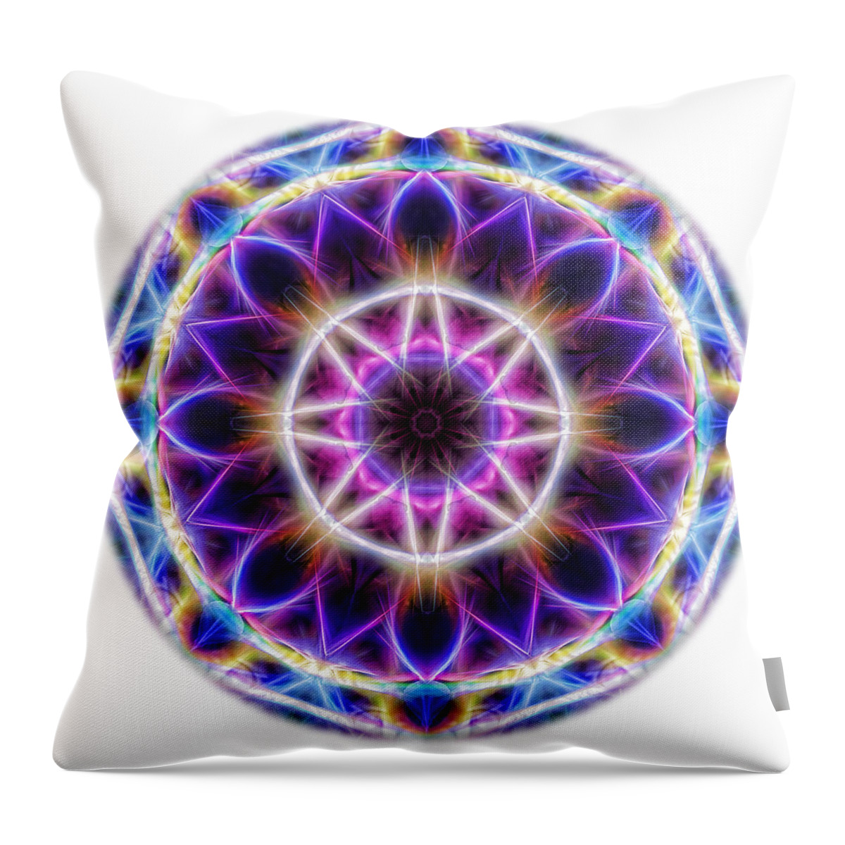 Mandala Throw Pillow featuring the digital art Spring Energy Mandala 2 by Beth Venner
