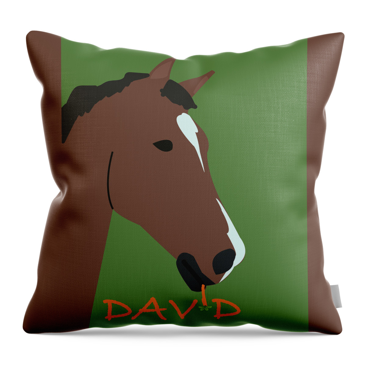 Horse Throw Pillow featuring the digital art Sprout David #1 by Caroline Elgin