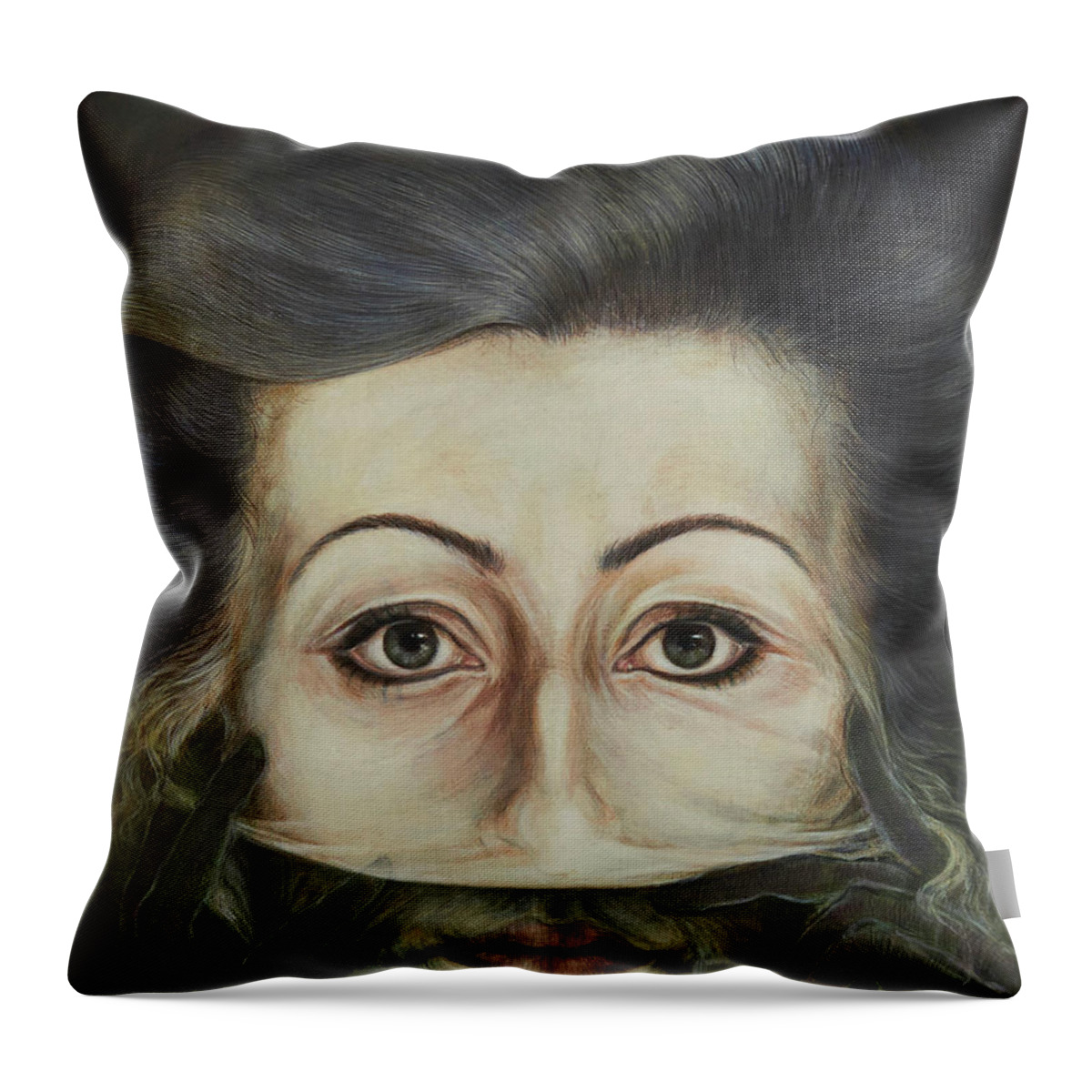 Portrait Throw Pillow featuring the painting Strip #1 by Yvonne Wright