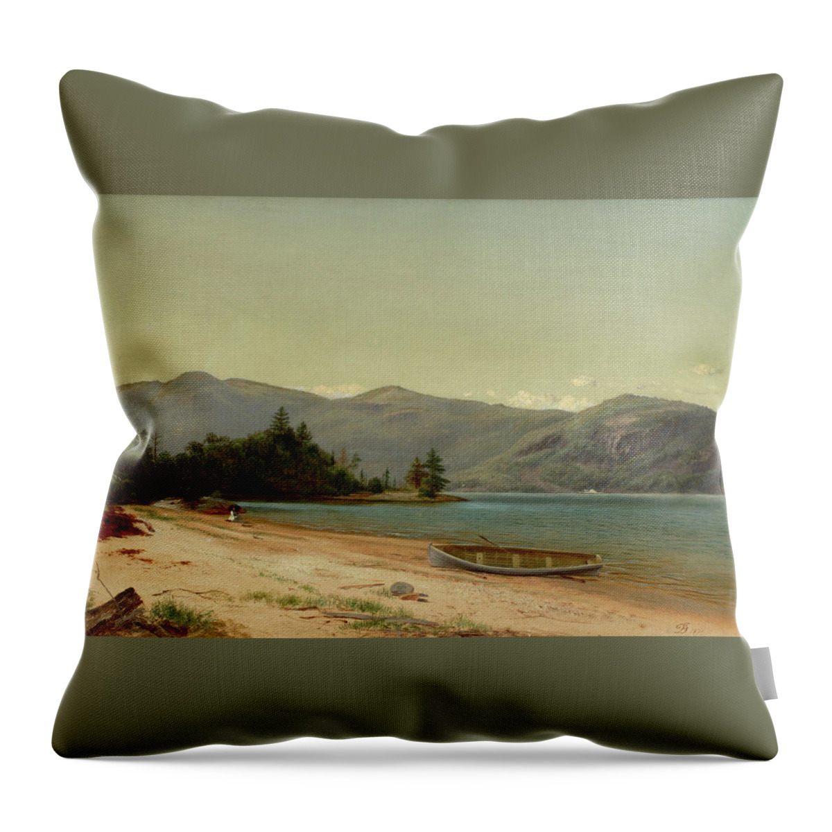 Study Of Nature Throw Pillow featuring the painting Study of Nature #1 by Lake George