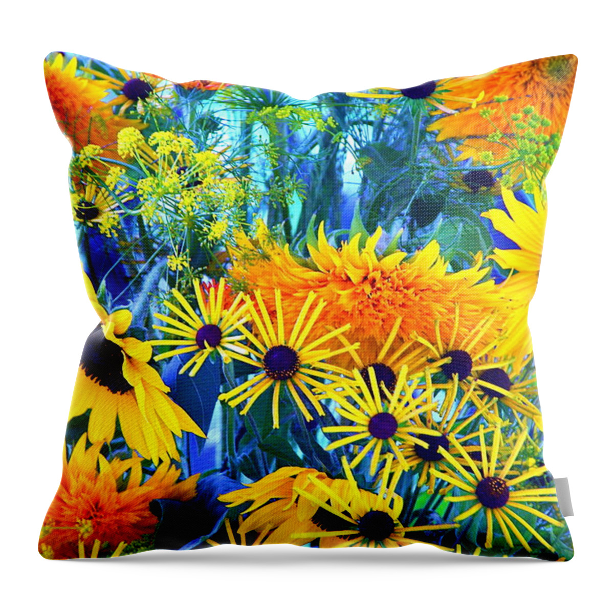 Flowers Throw Pillow featuring the photograph Summer Bouquet #1 by Byron Varvarigos
