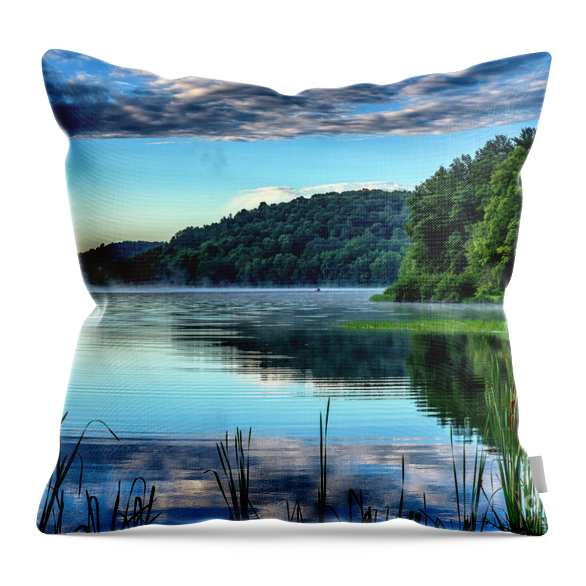 Big Ditch Lake Throw Pillow featuring the photograph Summer Morning on the Lake #3 by Thomas R Fletcher