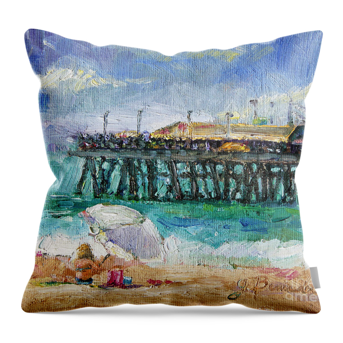  Throw Pillow featuring the painting Summer Sun #1 by Jennifer Beaudet
