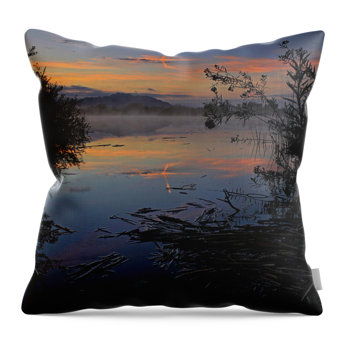 Sunrise Throw Pillow featuring the photograph Sunrise Tranquility #1 by Sue Cullumber