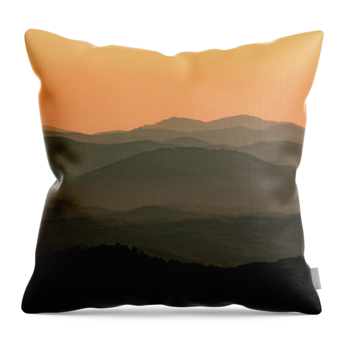 Smoky Mountains Throw Pillow featuring the photograph Sunset Smoky Mountains National Park Tennessee #1 by Carol Mellema