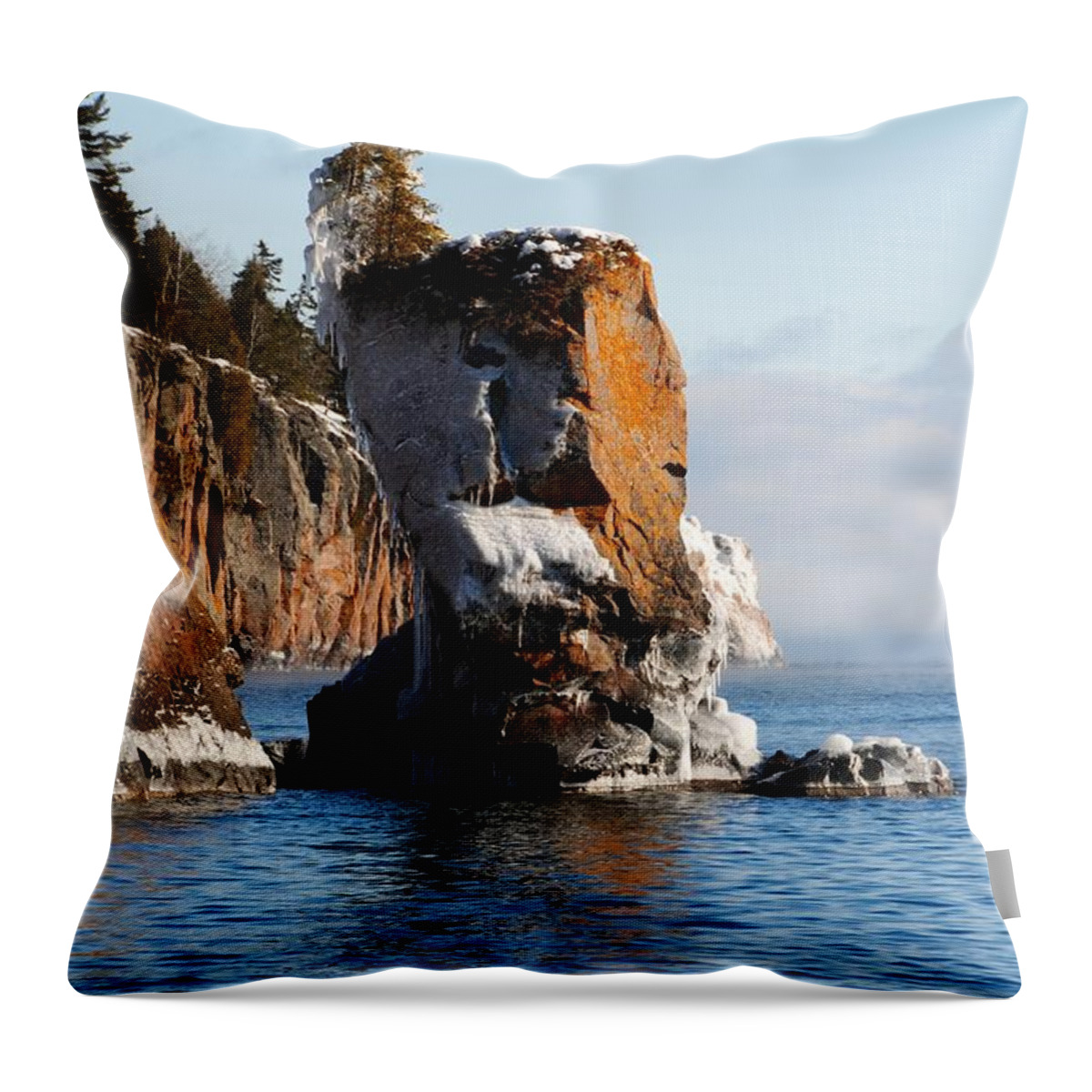 Rock Throw Pillow featuring the photograph Superior Sentinel #1 by Sandra Updyke